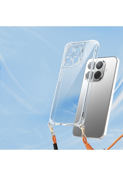 Maks Technology Mi 15t Pro Kılıf Airbagli Takılabilir Askı Aparatlı Mkst Snap Silikon Kapak - Şeffaf Şeffaf
