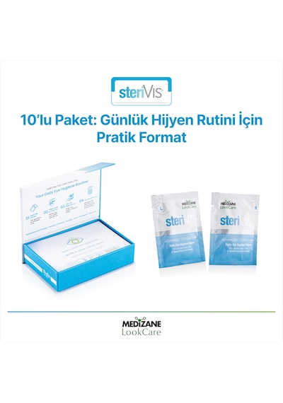 Medizane Lookcare Sterivıs Hassas Göz Temizleme Mendili 10lu