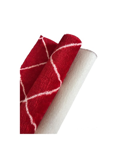 Jassrug Royal Kaymaz Taban Banyo Halısı 50x80 Diamond Kırmızı Kırmızı