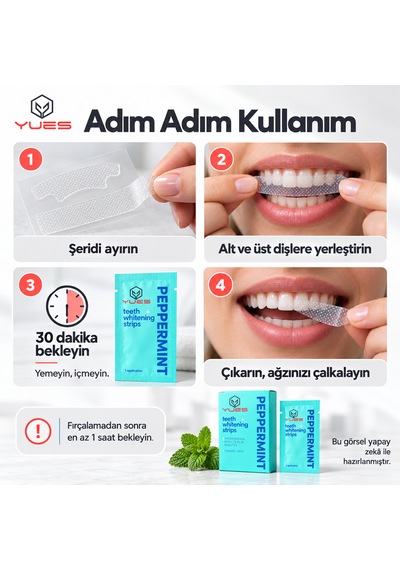 Yues Naneli Diş Beyazlatma Bandı 14 Şerit 7 Uygulama Nt-fs
