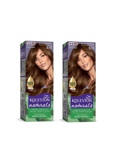 Hubrendy Tedarik Naturals Saç Boyası Koyu Kumral 6/0 2x Paket