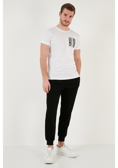 Buratti Bisiklet Yaka Pamuklu Slim Fit Erkek T Shirt 541Quint Beyaz