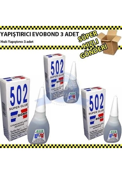 Hızlı Yapıştırıcı Evobond 502 3  Lü