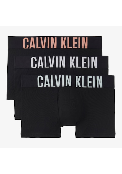 Calvin Klein Logolu Bel Lastikli Erkek Siyah 3'lü Boxer 000nb3608a Siyah
