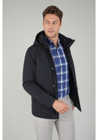 Bisse Erkek Lacivert Casual Kapüşonlu Mont Mn25k25201 D39 Lacivert