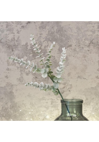 Yapay Çiçek Pastel Karlı Okaliptus 48cm 5dallı Uzun Dal Eucalyptus