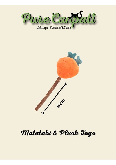 Purecanpati Matatabi Stick Peluş Kedi Oyuncağı Catnipli Doğal Oyuncak