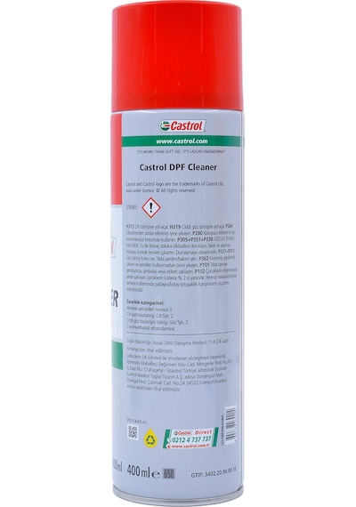 Castrol Dpf Cleaner Dizel Partikül Filtresi Temizleyici Sprey 400 Ml