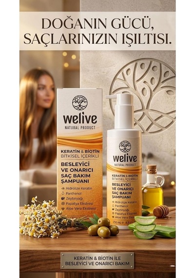 Keratin Ve Biotin Şampuan 250 Ml Yıpranmış Saçlar İçin Besleyici Ve Onarıcı Bakım Beyaz