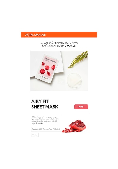 Missha  Nar Özlü Yaprak Maske 1 Adet Airy Fit Sheet Mask Pomegranate