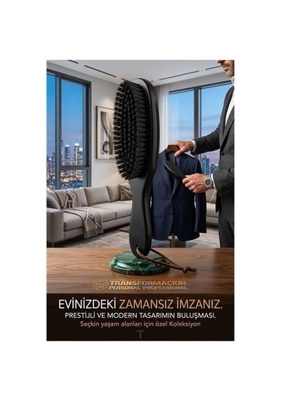 Zenvac Siyah Ahşap Elbise Fırçası - Premium Deri İpli Pantolon Ve Ceket Bakımı 722944 Zenvac29