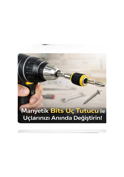Manyetik Bits Uç Tutucu Hex Manyetik Matkap Ucu Adaptörü 60mm Otomatik Kartelalı