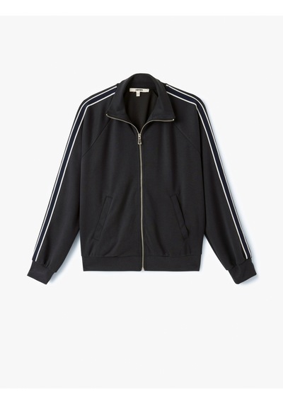 Koton Modal Karışımlı Çizgili Cepli Dik Yaka Tam Fermuarlı Sweatshirt Siyah 5sak10132ek Siyah Koton Modal Karışımlı Çizgili Cepli Dik Yaka Tam Fermuarlı Sweatshirt Siyah 5sak10132ek Siyah