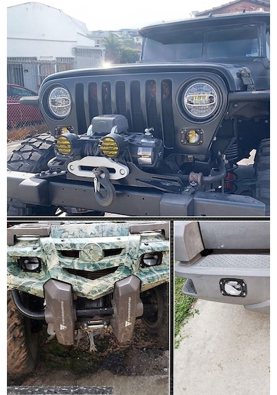 18w Uyumlu Çift Renk Gömme Montaj Tampon Sarı Beyaz 8 Cm 4 Modlu Off Road Led Lamba