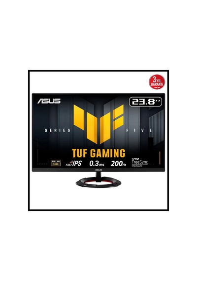 Asus Tuf Gamıng Vg249q5r 23,8" 0.3ms, 200hz, Full Hd, Dp, 2xhdmı, Hoparlör, Fast Ips Led, Elmb Sync