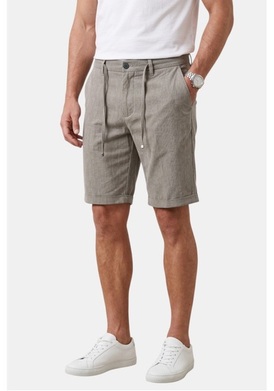 Deep Sea Deepsea Vizon Slim Fit Likralı Çizgi Dokulu Beli Lastikli İpli Erkek Şort Kapri 2601743