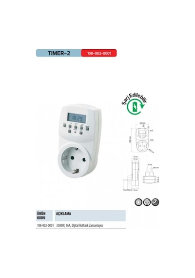 Horoz Timer-2 Priz Tipi Dijital Zaman Saati Haftalık Zamanlama 409392037 Horoz Timer-2 Priz Tipi Dijital Zaman Saati Haftalık Zamanlama 409392037