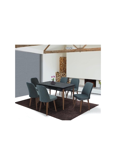 Familieconcept 6 Kişilik Yemek Masası Takımı Açılır Masa + 6 Sandalye Babyface Kumaş Krem Siyah Familieconcept 6 Kişilik Yemek Masası Takımı Açılır Masa + 6 Sandalye Babyface Kumaş Krem Siyah