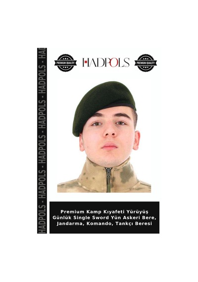 Hadpols Premium Kamp Kıyafeti Yürüyüş Günlük Single Sword Yün Askeri Bere, Jandarma, Komando, Tankçı Beresi Çok Renkli