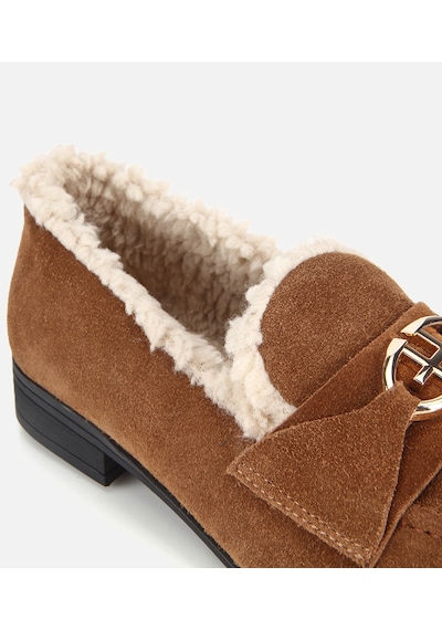 Hotiç Kadın Süet Deri Taba İçi Kürklü Klasik Loafer 01ayh318300a410 01ayh318300a410 Taba