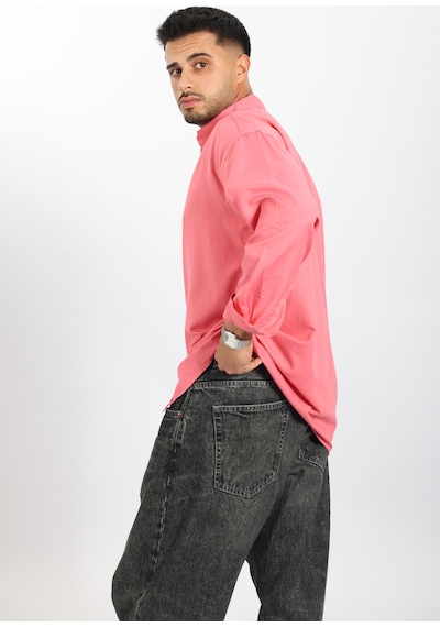 Mcz Giyim Pembe Renk Oversize Uzun Kollu Erkek Gömlek