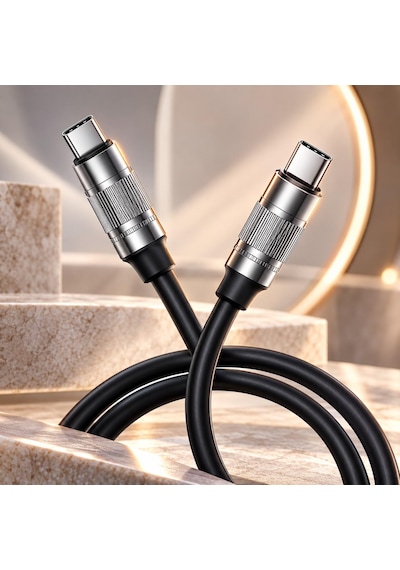 60w Usb-c To Usb-c 5.8mm Premium Silikon Pd Hızlı Şarj Kablosu
