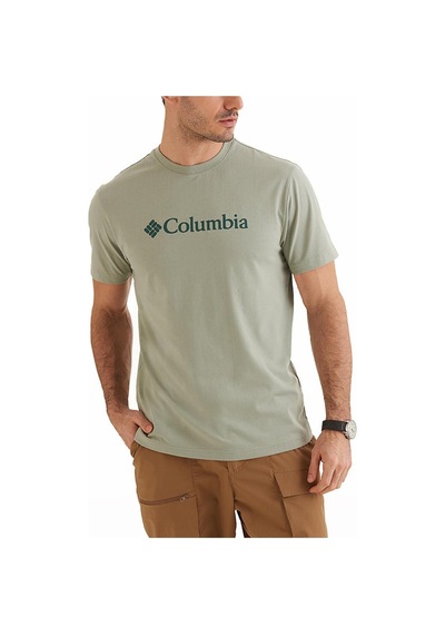 Columbia Csc M Basıc Bıg Logo Brushed Ss Tee Erkek Tişört Yeşil Cs0287-348 001