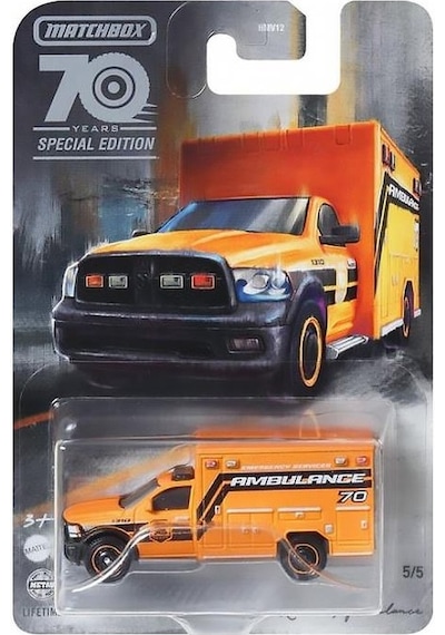 Matchbox 70. Yıla Özel Tekli Arabalar Ram Ambulance Hmv17