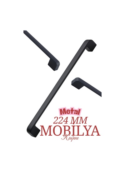 Radius Siyah Metal Mobilya Kulpu 256 Mm 25,6 Cm Uyumlu Modern Mutfak Dolabı Çekmece Kulbu 22,4 25,6 Siyah Siyah