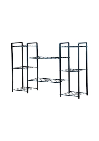 Uykula Metal Dekoratif 8 Raflı Çiçeklik Standı Saksı Standı Saksılık Siyah
