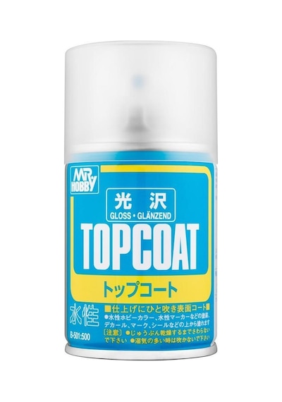 86 Ml. Mr.top Coat Parlak Vernik Sprey Maket Boyası, Mr.hobby B501 Standart