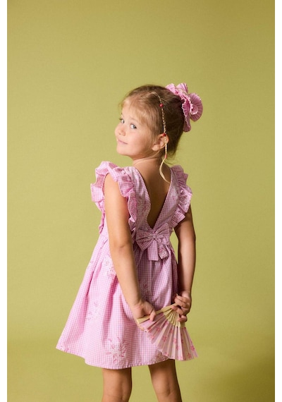 Defacto Kolsuz Poplin Pembe Elbise Kız Bebek H9619a526hspn171 Pembe-pn171