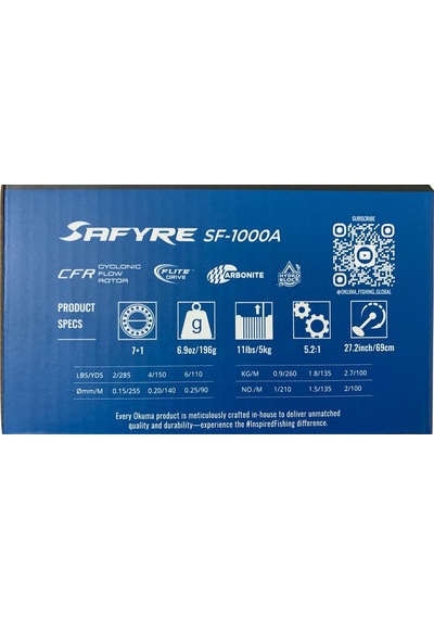 Okuma Safyre Sf-1000a 7+1bb Lrf Olta Makinesi