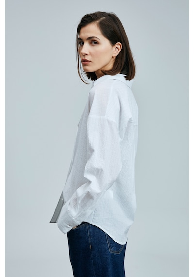 Lufian Zeus Kadın Pamuklu Gömlek Beyaz Beyaz 121010011100500 Beyaz