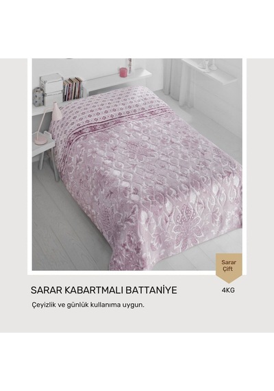 Sarar Çift Kişilik Battaniye 4 Kg Çantali Mürdüm
