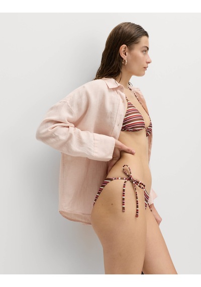Marks & Spencer Çizgili Bağlama Detaylı Bikini Altı T52001202P Pembe Mix