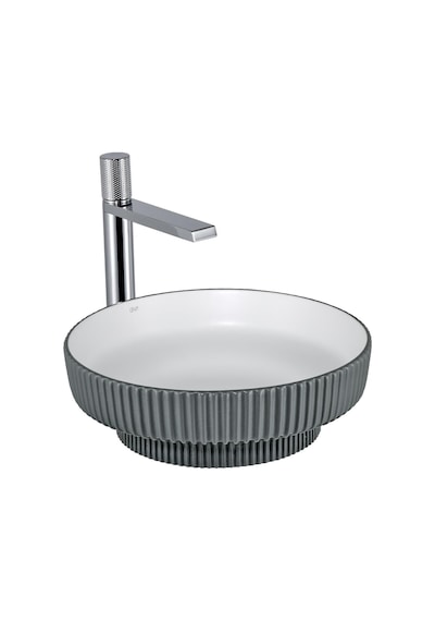 E-w1501mgb Tezgah Üstü Lavabo Mat Gri & Beyaz