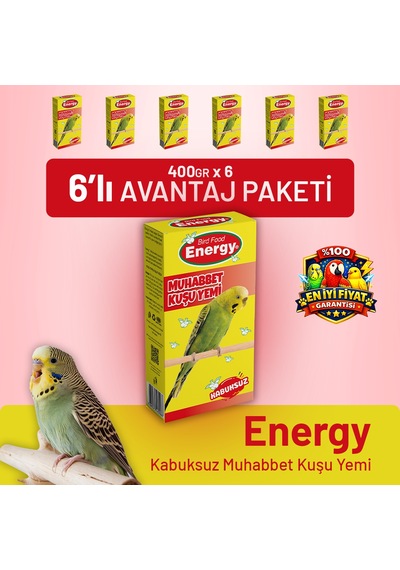 Kabuksuz Muhabbet Kuşu Yemi - 6 Adet 400 G
