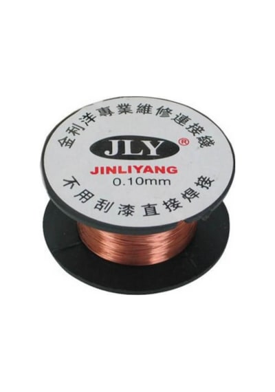 Bakır Yol Çekme Teli Emaye Kaplı Ince Köprü Tel 0.10Mm/15Mt
