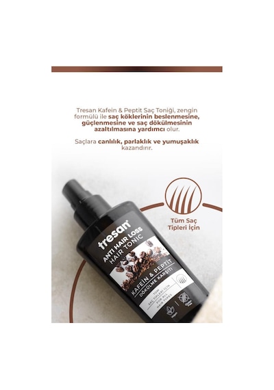 Tresan Kafein Peptit Dökülme Karşıtı Saç Toniği Tüm Saçlar İçin 125 Ml 2 Adet