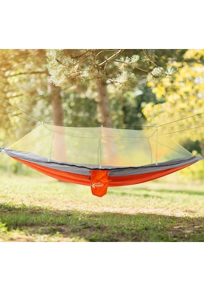 Hamak 7410 Fileli Ve Cibinlikli Pro 190x70cm Turuncu-gri