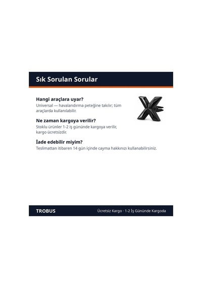Trobus Asma Oto Kokusu X Version Black Esans Kokulu Siyah