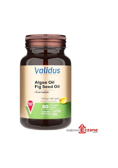 Validus Algae Oil + Fig Seed Oil + Curcumin 30 Softgel Diğer