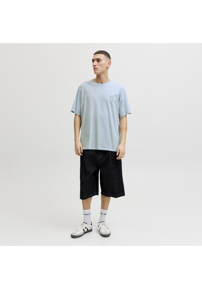 Jack & Jones Erkek Gögüs Baskili Bisiklet Yaka Tisört - Corals - 12288345 Mavi