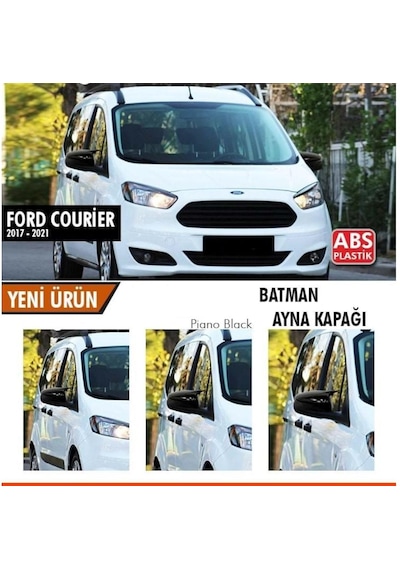 Ebal Otomotiv Ford Courier 2018-2021 Batman Yarasa Ayna Kapağı Piano Black ABS