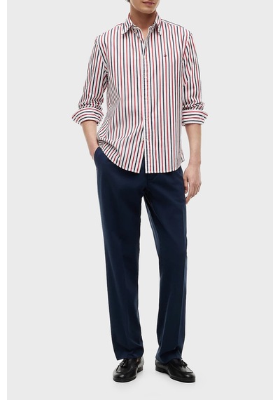 Tommy Hilfiger Çizgili Pamuklu Regular Fit Uzun Kollu Gömlek Erkek Gömlek Mw0mw43315 0ev Beyaz-kırmızı-lacivert Tommy Hilfiger Çizgili Pamuklu Regular Fit Uzun Kollu Gömlek Erkek Gömlek Mw0mw43315 0ev Beyaz-kırmızı-lacivert