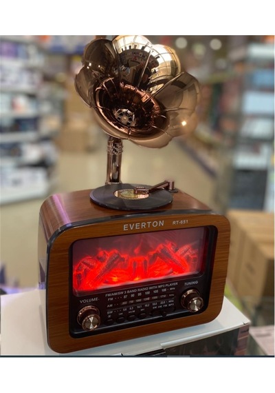 Everton Rt-651 -usb-tf-am-fm-sw-blue-connect-tws-usb Şarj Nostaljik Radyo Alev Işıklı