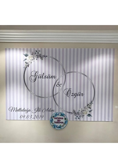 Jetdijitalbaskı Söz Nişan Kına Düğün için Arka Fon Afiş