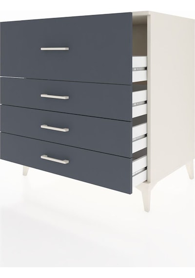 Kronos Şifonyer 4 Çekmeceli 88x59x96 Aytaşı-antrasit Aytaşı