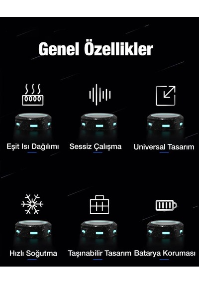 Coofbe RGB 5-8.45 inç Dijital Göstergeli Tablet Soğutucu Telefon Gamer Oyuncu Radyatör Soğutma Fanı